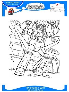 Çocuklar İçin Transformers Boyama Sayfaları 
